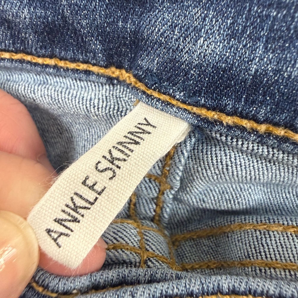 rag & bone Low Rise Ankle Skinny Jeans 27 Medium Wash Frayed Hem - Picture 4 of 13